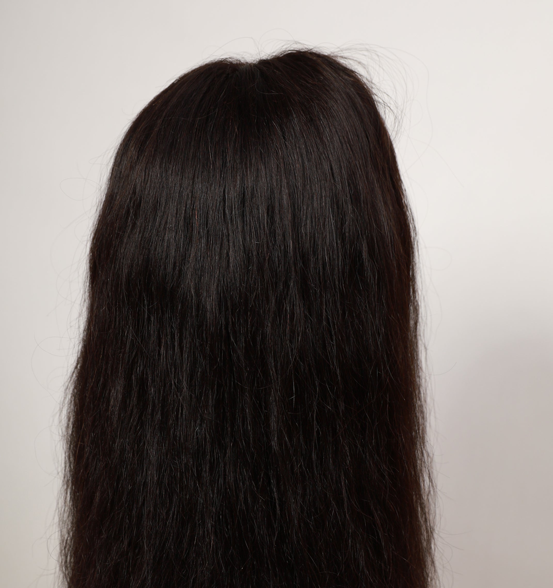 Genuine InTheMask by MOLIS full lace wig in brunette brown, 16 to 22 inches, showcasing the full lace cap and flowing hair.