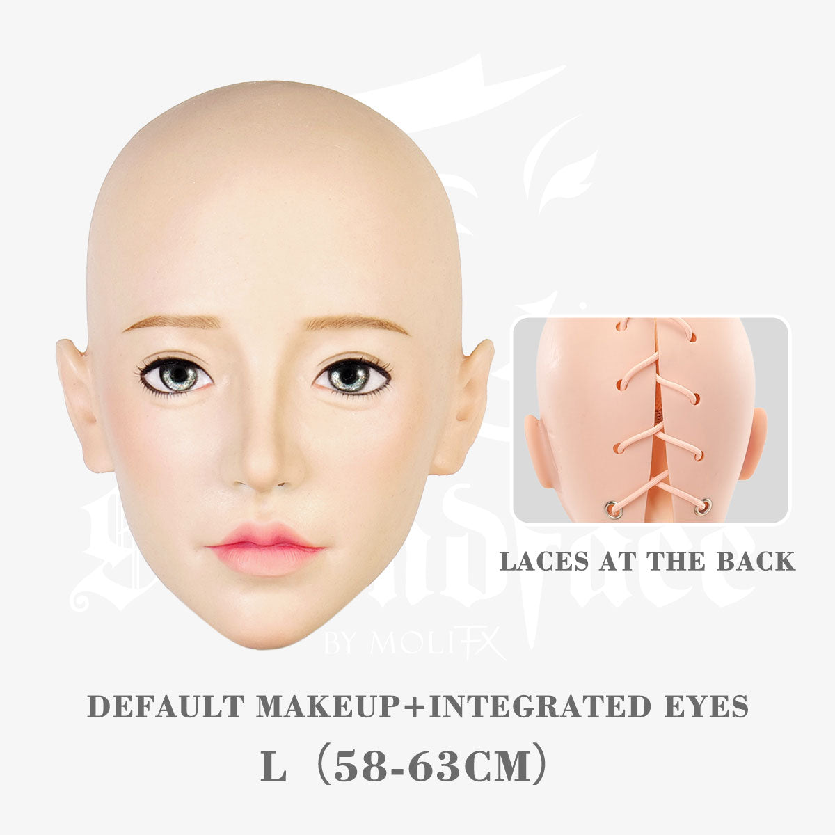 SecondFace MoliFX Acedia The Sloth female mask from The 7 Deadly Sins collection, featuring detailed sloth face design and intricate features.