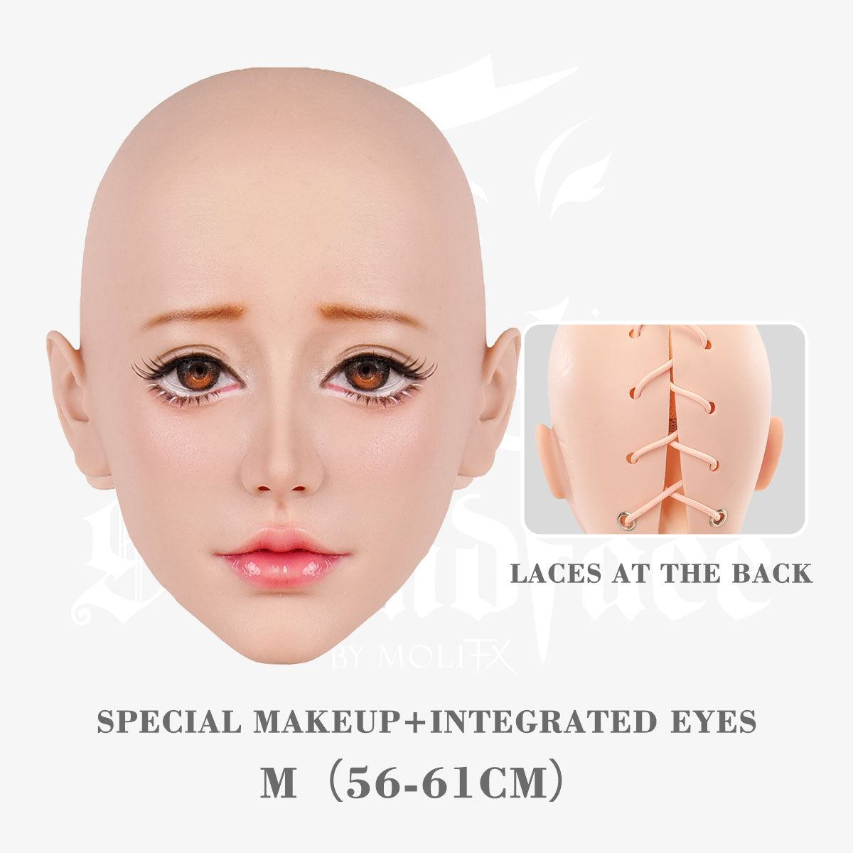 SecondFace MoliFX "Acedia The Sloth" female mask from The 7 Deadly Sins collection, featuring detailed sloth-inspired makeup and design.