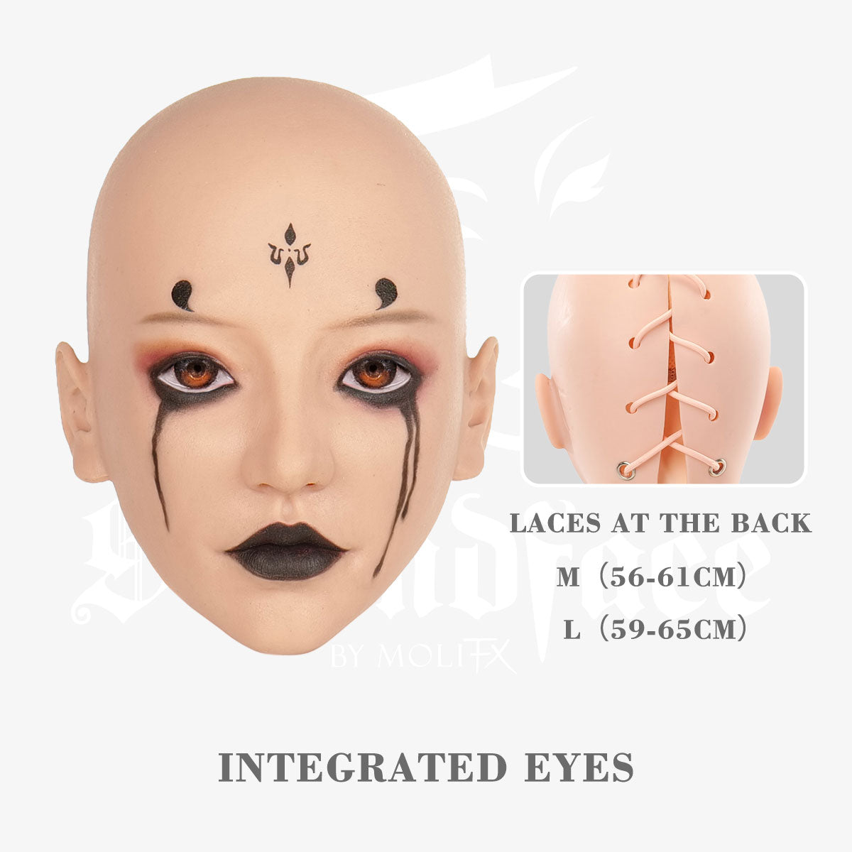 SecondFace MoliFX Acedia The Sloth Spider Spirit 4th Sister makeup in black, featuring intricate face paint and spider-themed design.