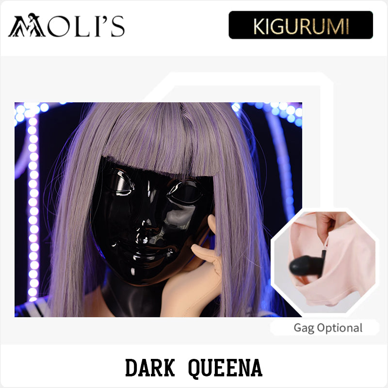 NEOGAN | Dark Queena The Female Doll Mask with Gag and Latex Hood D05SD