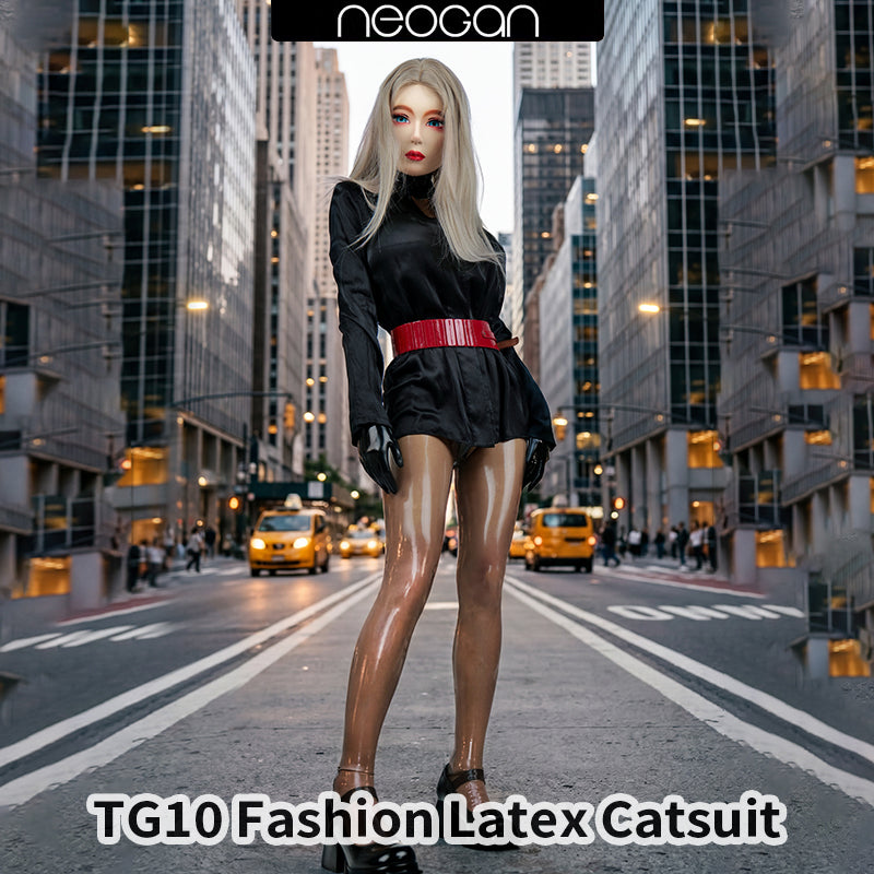 NEOGAN TG10 | Transparent Gray 100% Custom Fashion Latex Catsuit