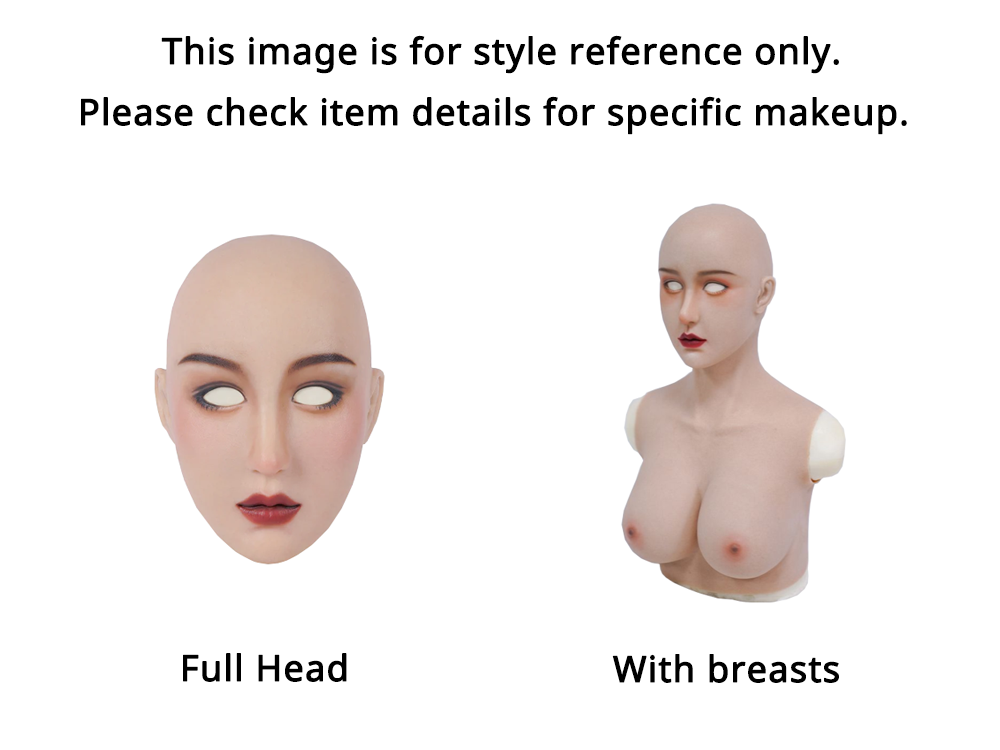 InTheMask DM01 Cyndi silicone mask in normal version displayed on a mannequin head, showcasing realistic facial features and smooth skin.