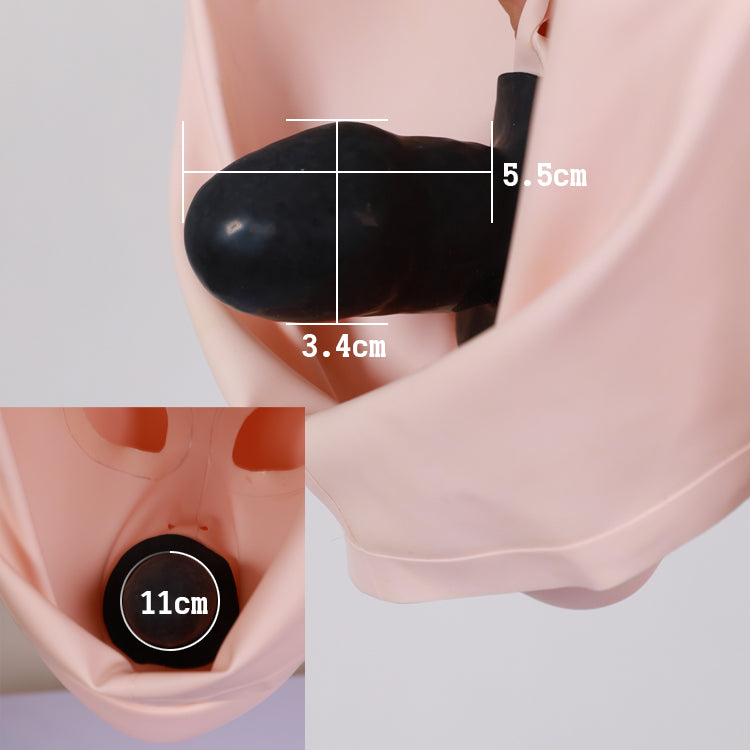 "Furgie" Female Doll Mask with Latex Hood and Optional Gag(Black Latex) D01 - InTheMask by Moli's