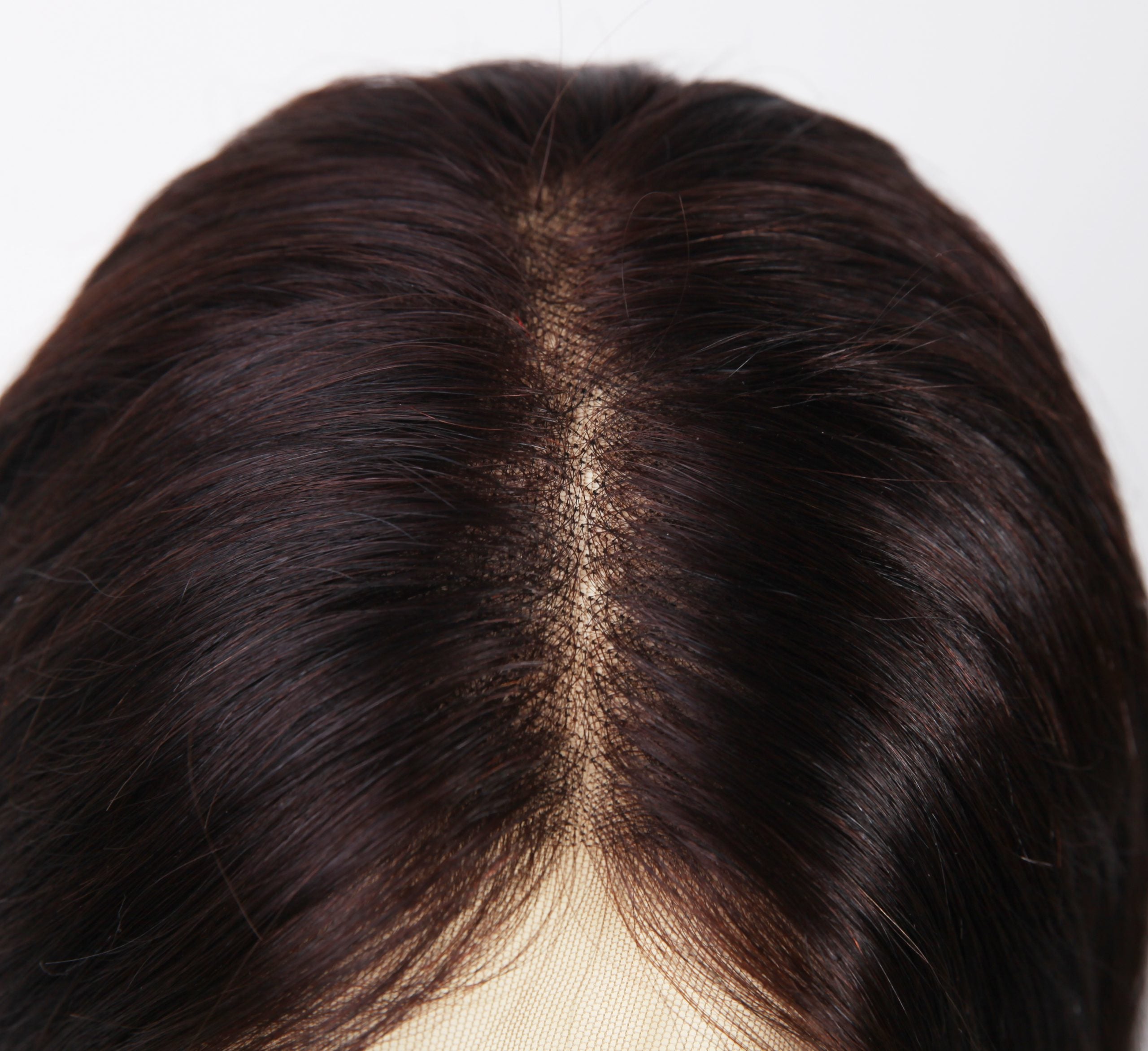 Genuine brown full lace wig by InTheMask, 16-22 inches, with brunette color and natural hair texture.