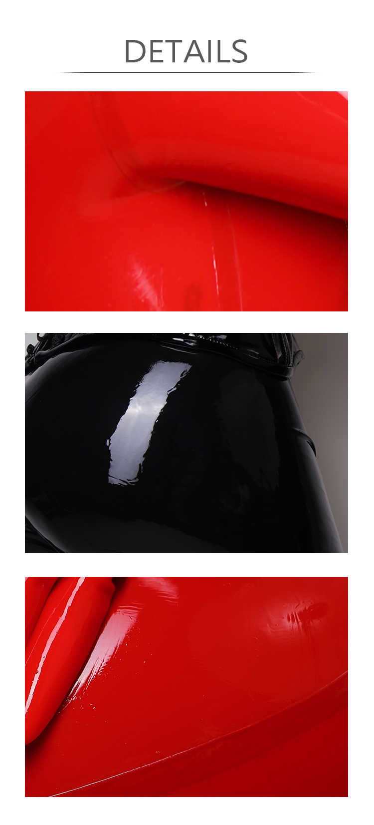 Black latex catsuit by InTheMask, featuring a 1mm back zipper, no feet, hands, or hood, designed for custom fashion wear.