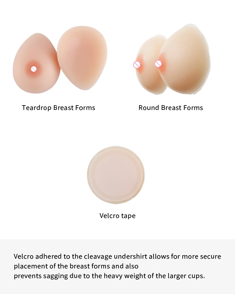 Silicone Breast Forms(Cup A-Z) for Zentai Breast Implants(Cleavage Pockets and 3D Breasts)Teardrop Breast Forms - InTheMask by Moli's