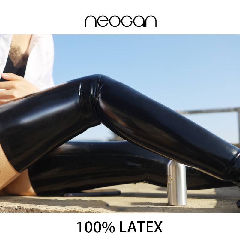 Black 70cm NEOGAN custom latex stocking by InTheMask, featuring a sleek, fitted design with a 44-47cm width.