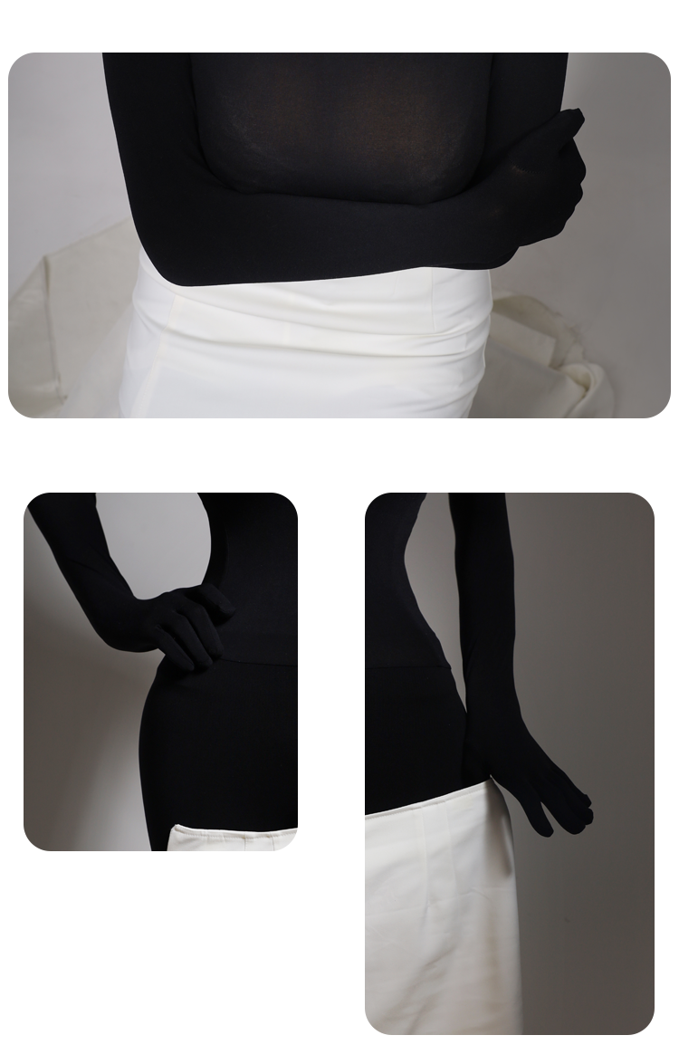 Black Velvet 80D Zentai suit from Molis Zentai Classic Series, close-up of smooth, stretchy fabric designed for full-body wear.