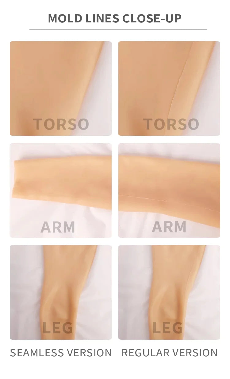 Zero Touch New "Petit" Brand New Silicone Female Bodysuit with Padded Girdle D Cup - InTheMask by Moli's