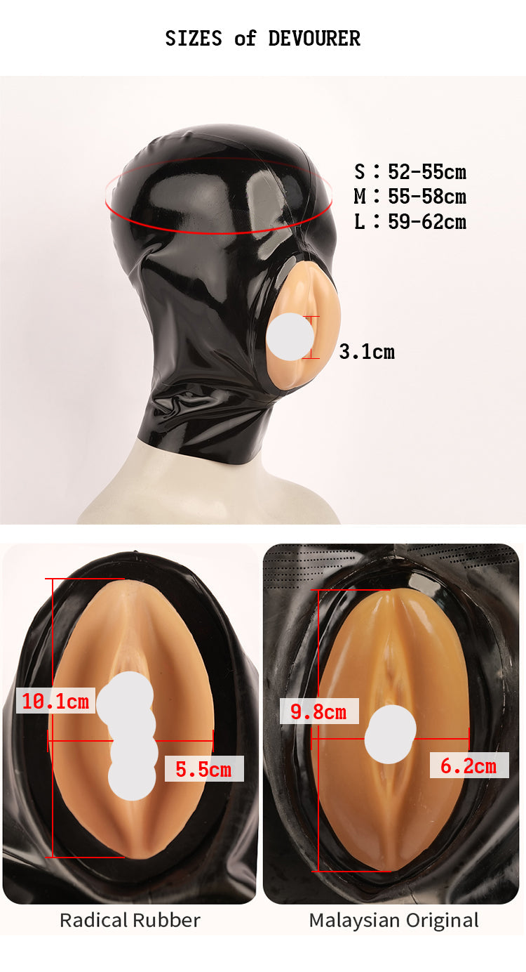 NEOGAN | "The Devourer" Radical Rubber Latex Mask with Fake Pussy Mouth and Micropores - InTheMask by Moli's