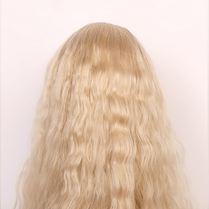 Blonde wavy long wig from SecondFace by MoliFX, styled for The Nun costume, with natural waves and 60cm length.