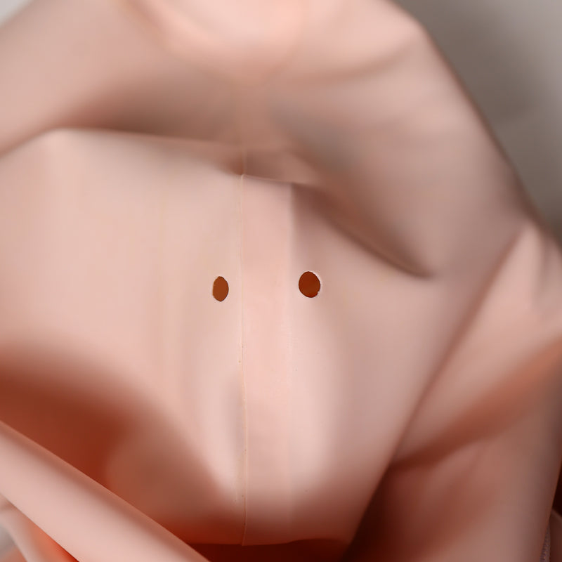 Inthemask by Moli's baby pink NEOGAN NN10 100% custom latex bodysuit zentai with back zipper, no feet, hands, or hood.