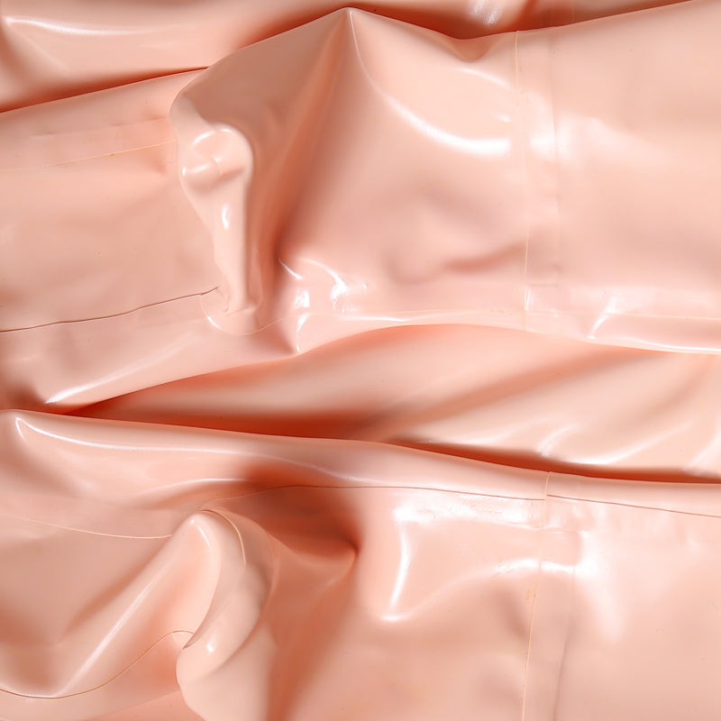 Pink latex bodysuit Zentai Catsuit with back zipper, 100% custom fit, from NEOGAN NN10 by Inthemask, featuring no feet, hands, or hood.