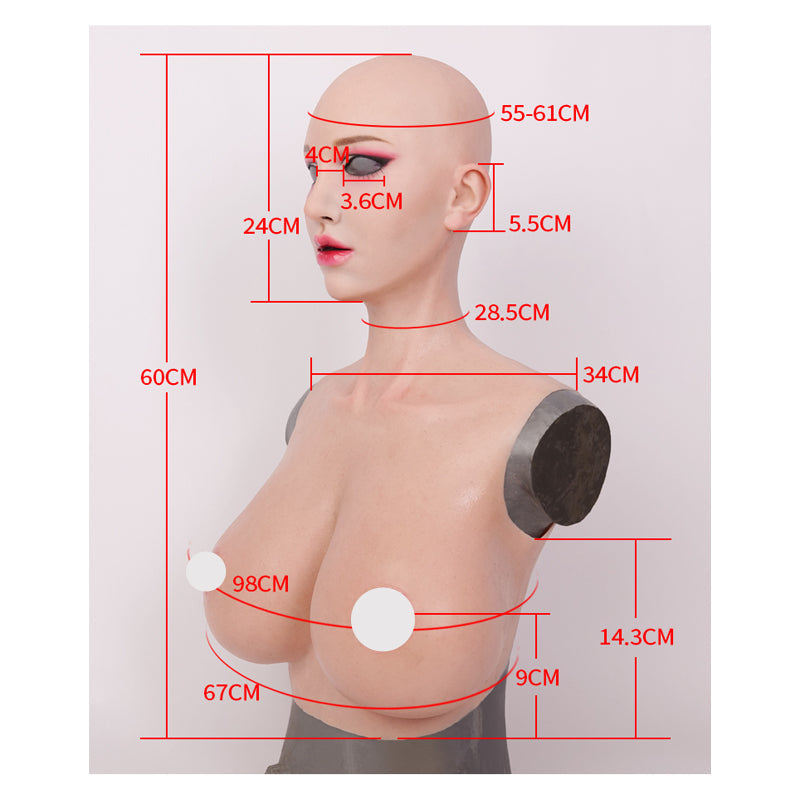 SecondFace by MoliFX | "Luxuria" Devil Makeup The Female Mask with I Cup Breasts F01 - InTheMask by Moli's