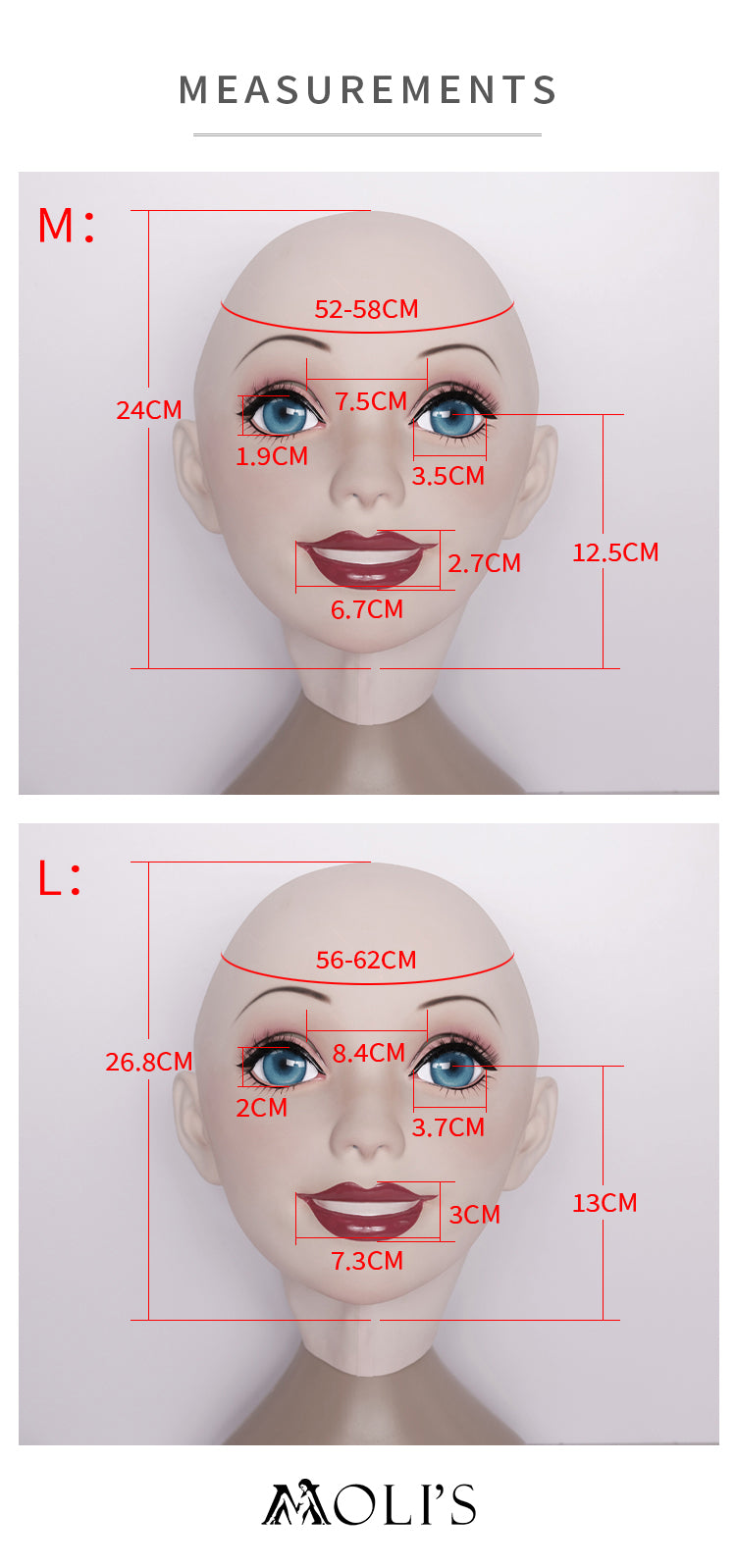 Pink latex doll mask by InTheMask with gag and hood, featuring detailed eye and mouth design, part of NEOGAN Queena collection.