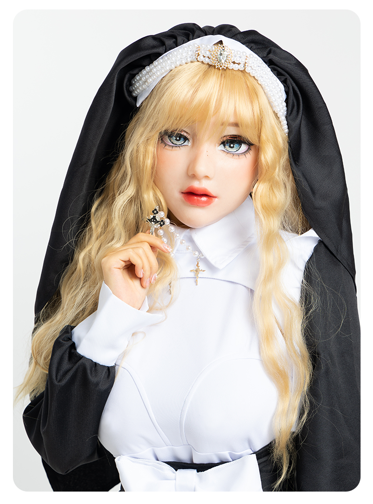 SecondFace by MoliFX "The Nun" costume outfit featuring white stockings, necklace, and hair clasp in an exclusive horror-themed look.