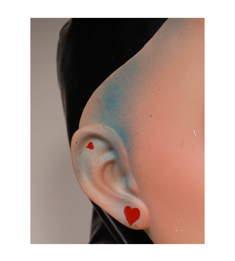 Harley the Furgie Clown limited edition female doll mask by InTheMask, featuring a latex hood and detailed clown face design.