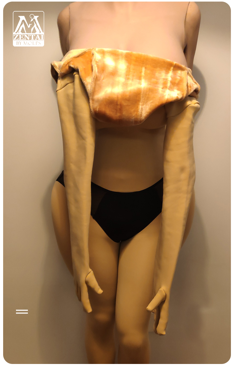 InTheMask by MOLIS Ultra 9800D beige skin male Zentai suit, ultra thick series, size L for heights 175-180cm, with potential for add-ons.