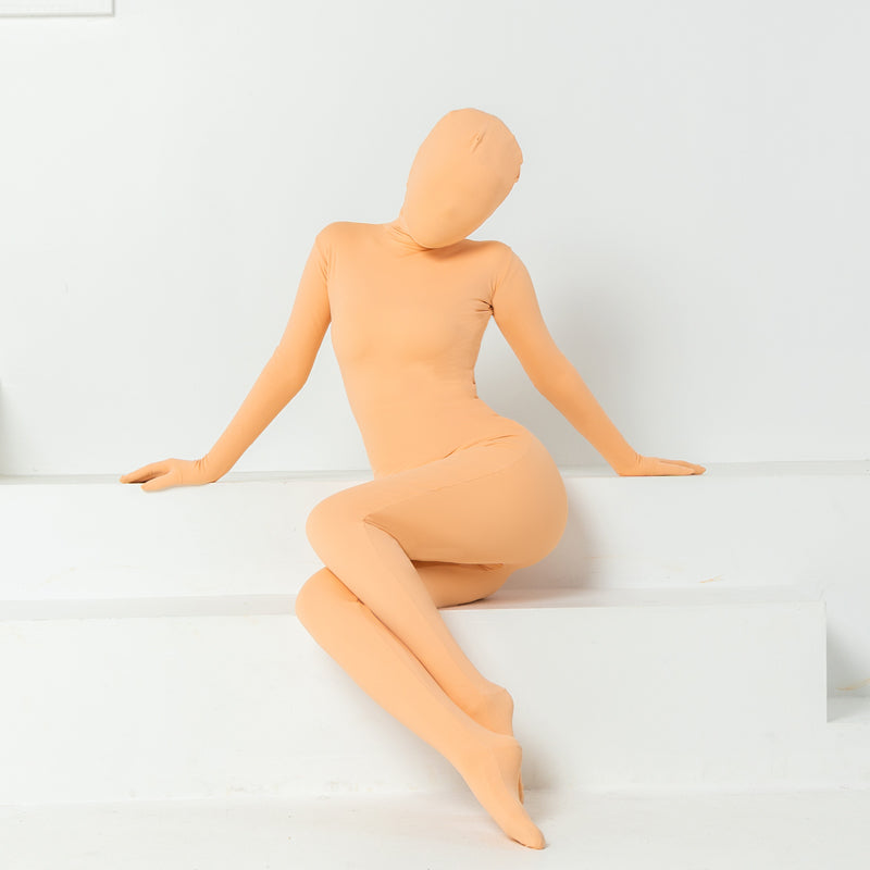 Molis Zentai "New Born" costume from Lulu Series, full-body black spandex suit with sleek, form-fitting design for men.