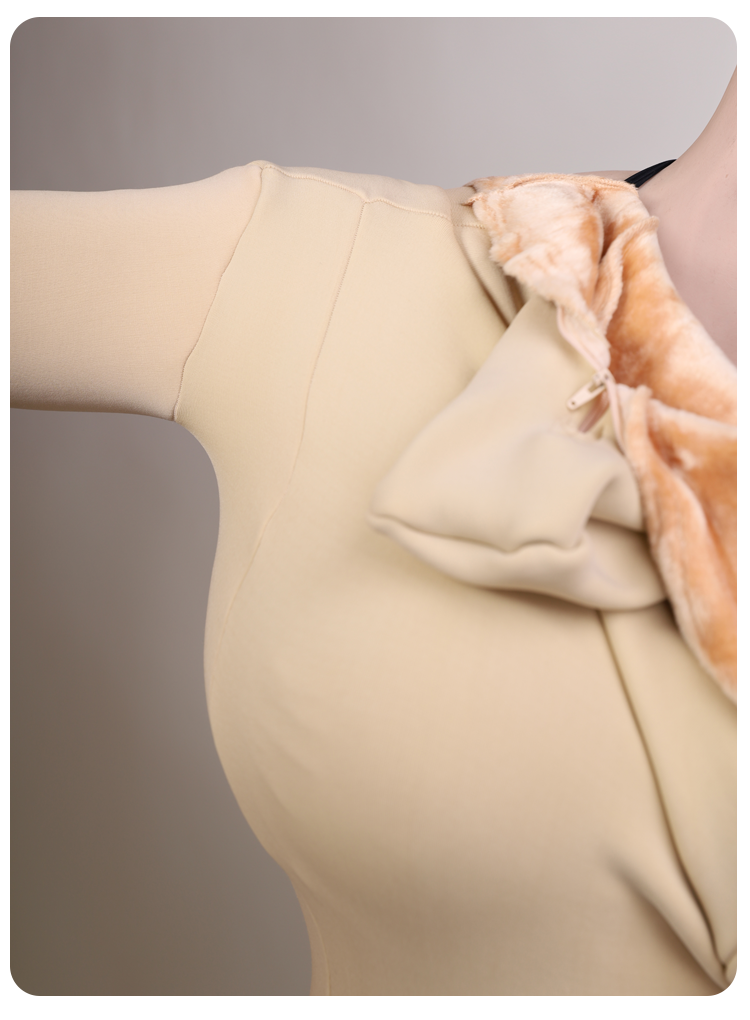Beige skin-toned Ultra+12800D Zentai suit from InTheMask by MOLIS, featuring ultra-thick material for full-body coverage.