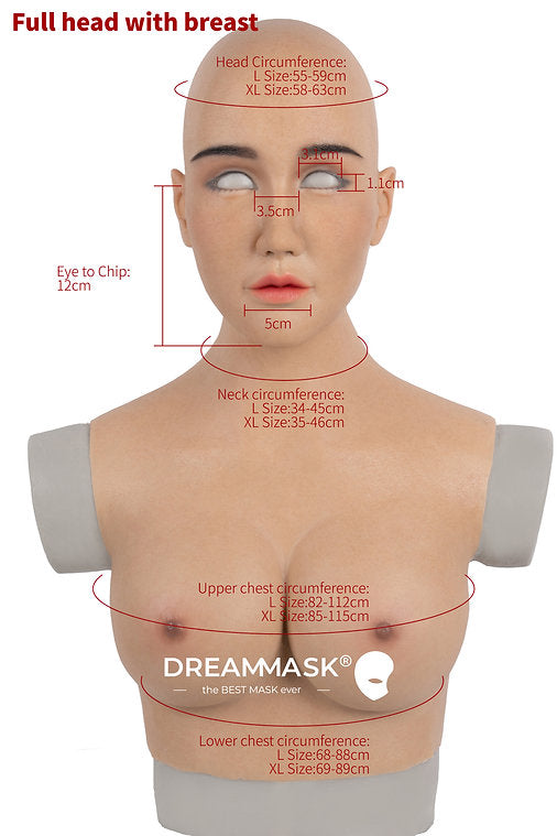 M25 Abigale Plus New Plus Version Silicone Female Mask with Breasts by Dreammask - InTheMask by Moli's