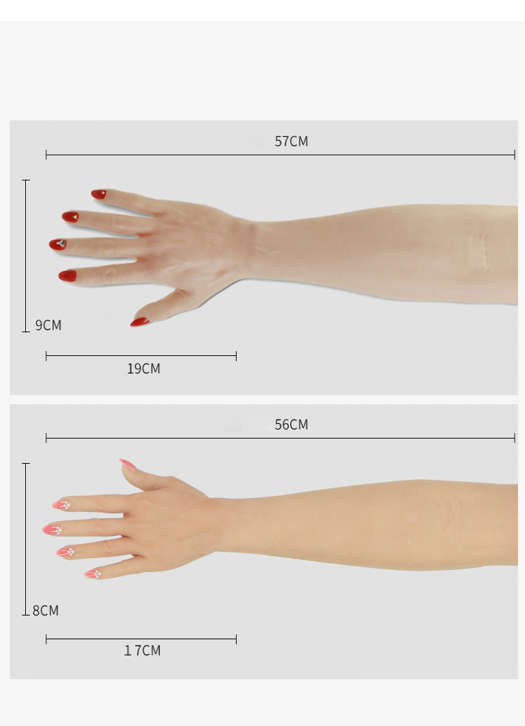 "Real Hands"  Female Silicone Gloves with Nails - InTheMask by Moli's