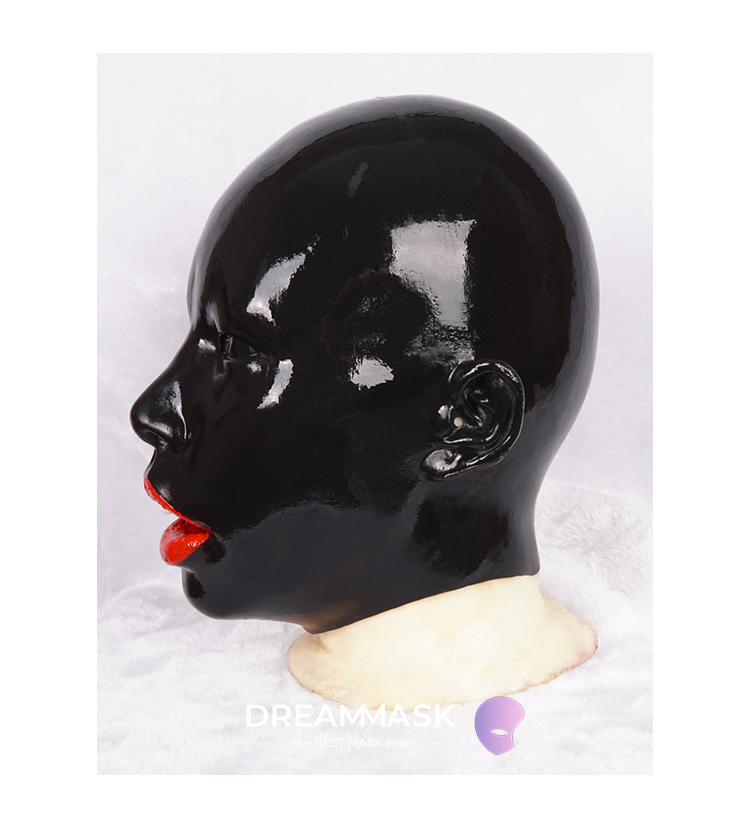Black female mask from InTheMask by MOLIS, featuring a gagged design with a pull-over style and Poppy Black appearance.