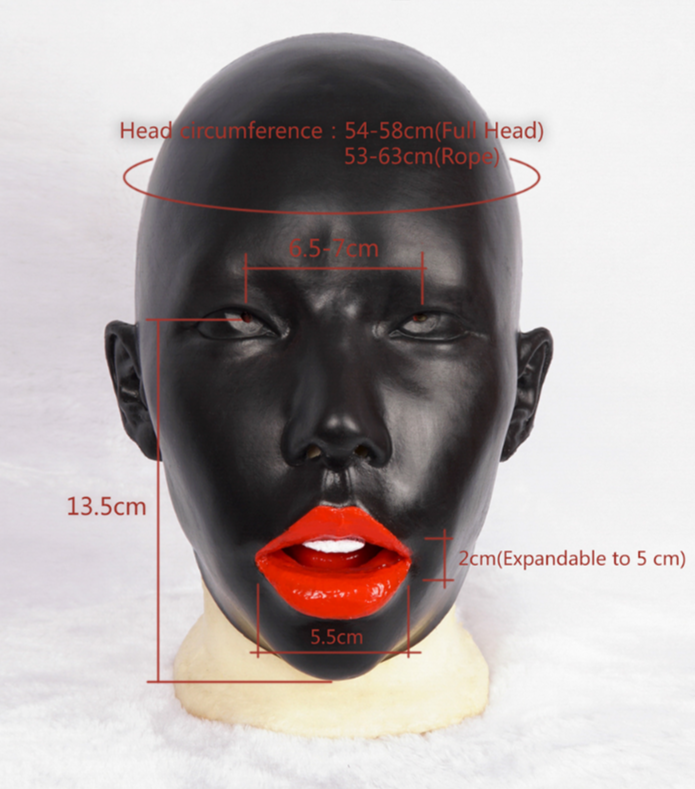Black "Poppy Black" female mask by InTheMask by MOLIS, featuring a gag and pull-over design for BDSM role play.