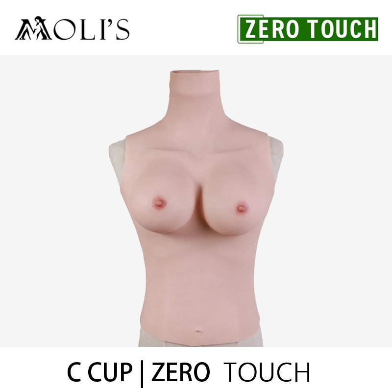 "Zero Touch" Breasts | “C” Cup Silicone Breastplate for Crossdressers - InTheMask by Moli's