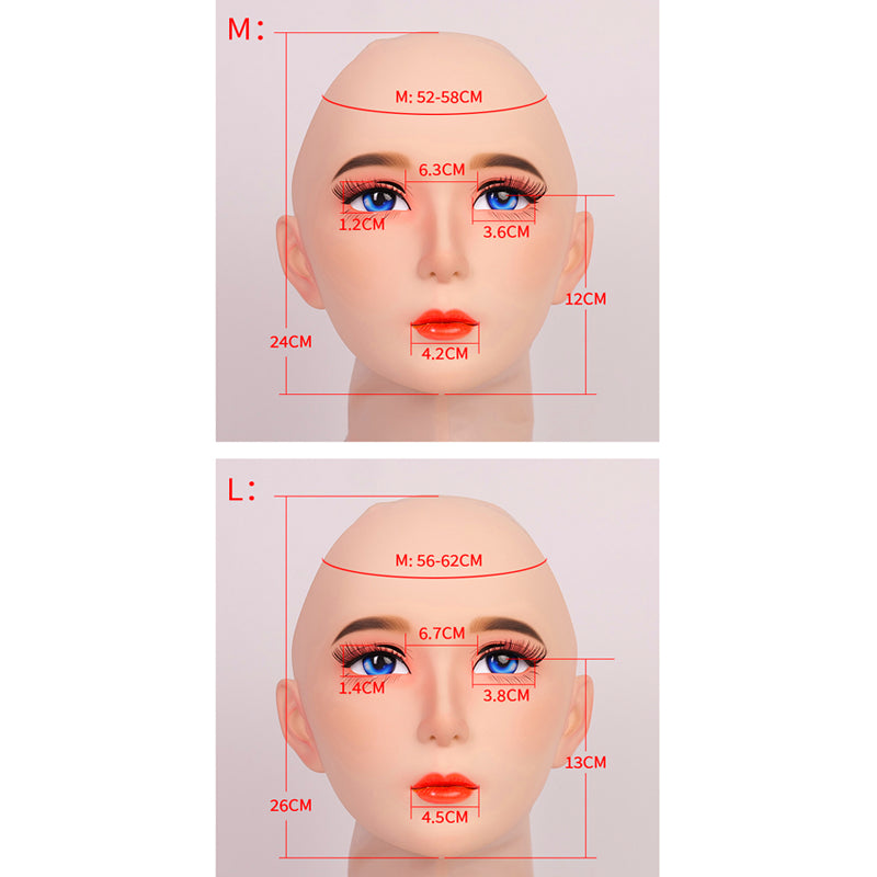 Furgie Limited Edition female doll mask by InTheMask, with pink latex hood, special makeup, and gag accessory, size 52-58cm.