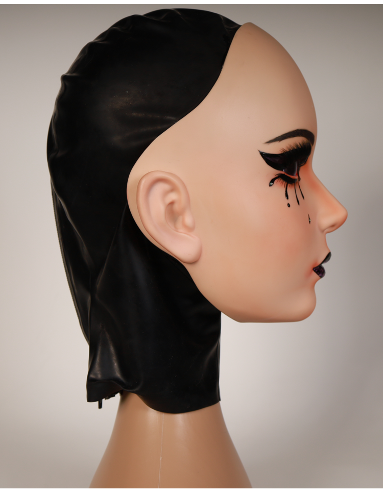Delilah the Furgie female doll mask by InTheMask, featuring gothic makeup and detailed facial design without latex hood.
