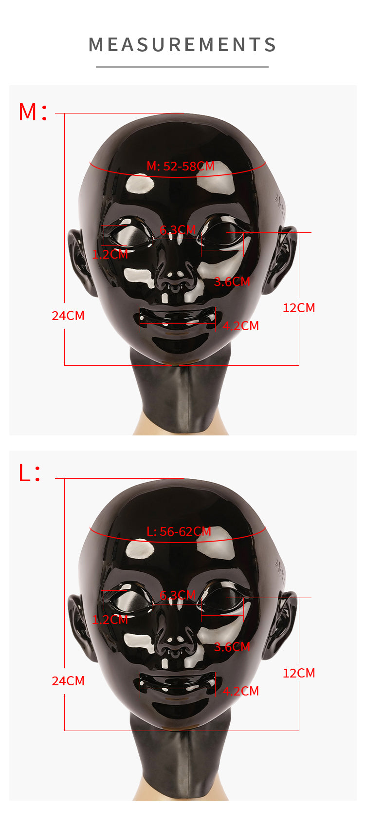 Neogan Dark Queena female doll mask by Inthemask Moli's with latex hood and gag, featuring realistic fake eyes and detailed design.