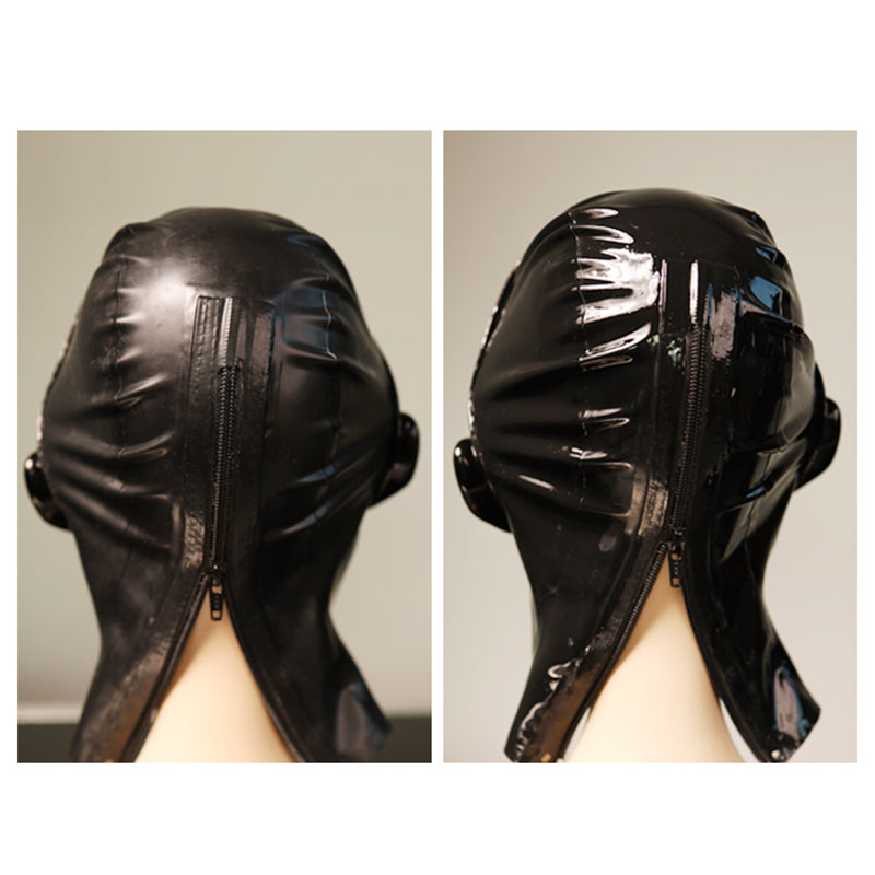 Furgie Dark Version female doll mask by InTheMask with realistic features, eye holes, and optional gag, designed for cosplay or costume.