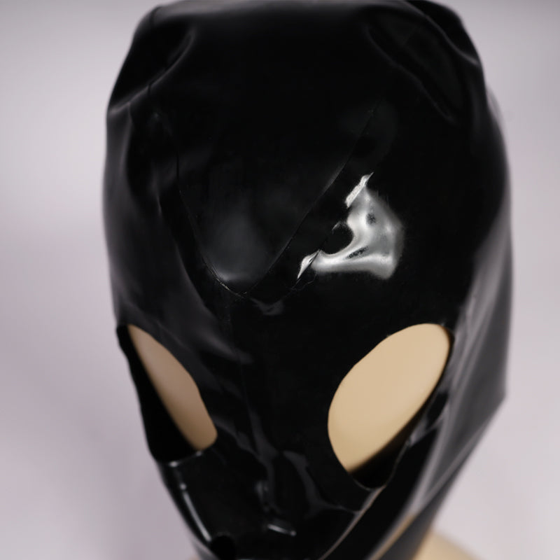 NEOGAN NH10 | Latex Hood with Gag/Eye Holes Black and Baby Pink - InTheMask by Moli's