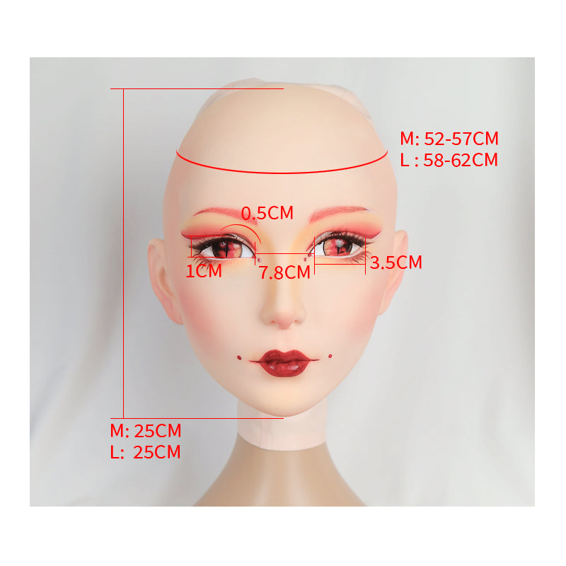 Furgie "Oiran" Special Version gagged female doll mask by Molis D01SH, detailed design, inTheMask by MOLIS, size 52-58cm.
