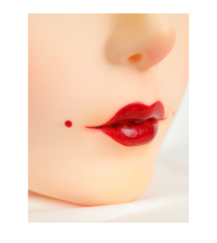 Furgie "Oiran" Special Version gagged female doll mask by Molis D01SH, detailed mask with traditional Japanese design, in white.