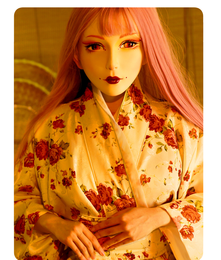 Furgie "Oiran" Special Version gagged female doll mask by Molis D01SH, detailed resin face with elaborate traditional costume.