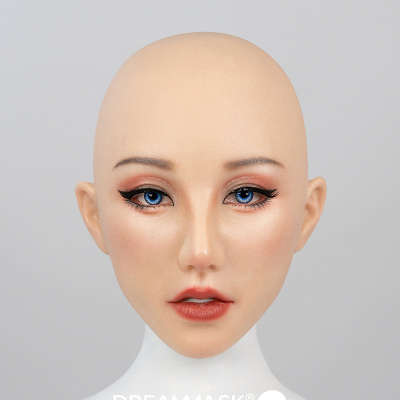 Yao M27M female mask from Inthemask by Moli's with zipper, punched eyebrows, open eyeholes, no eyes, part of the Make-up Series