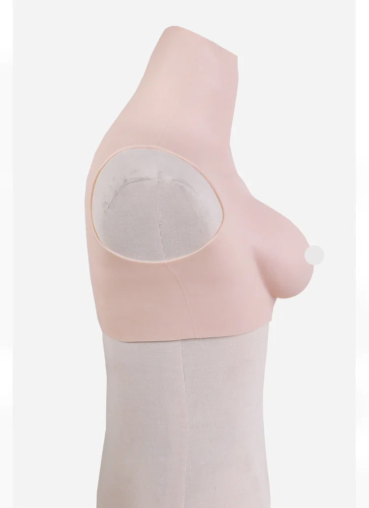Silicone B cup breastplate from LUXENTRA by InTheMask, designed for crossdressers, displayed on a neutral background.