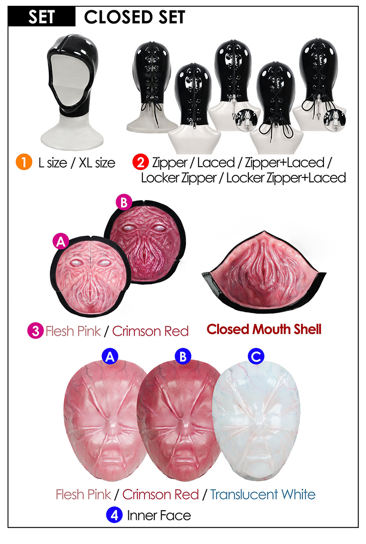 InTheMask by MOLIS M31 Rubber Maiden Series closed set desire mask with smooth black rubber material and detailed design.