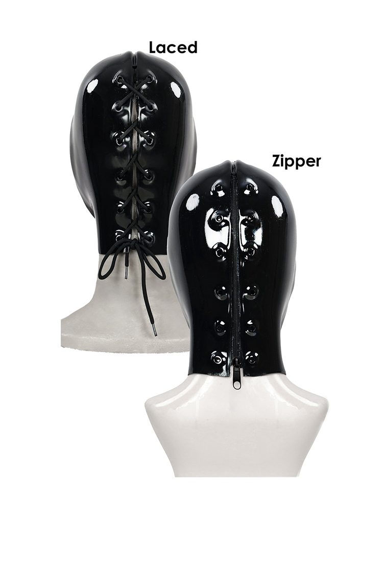 InTheMask by MOLIS M31 Rubber Maiden Series closed desire mask with sleek black design and detailed eye and mouth openings.