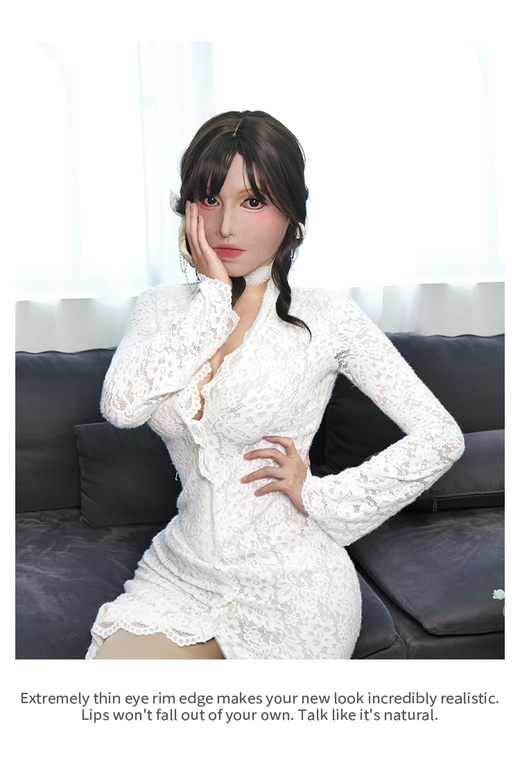 SFX-level silicone female mask titled Molly2 from InTheMask by MOLIS, featuring detailed Shinjuku makeup design.