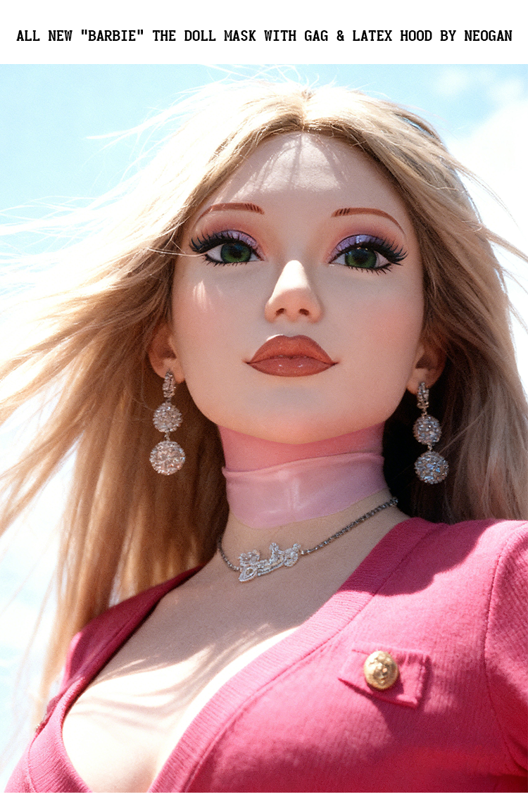 All New "Barbie" The Doll Mask with Gag & Latex Hood by NEOGAN