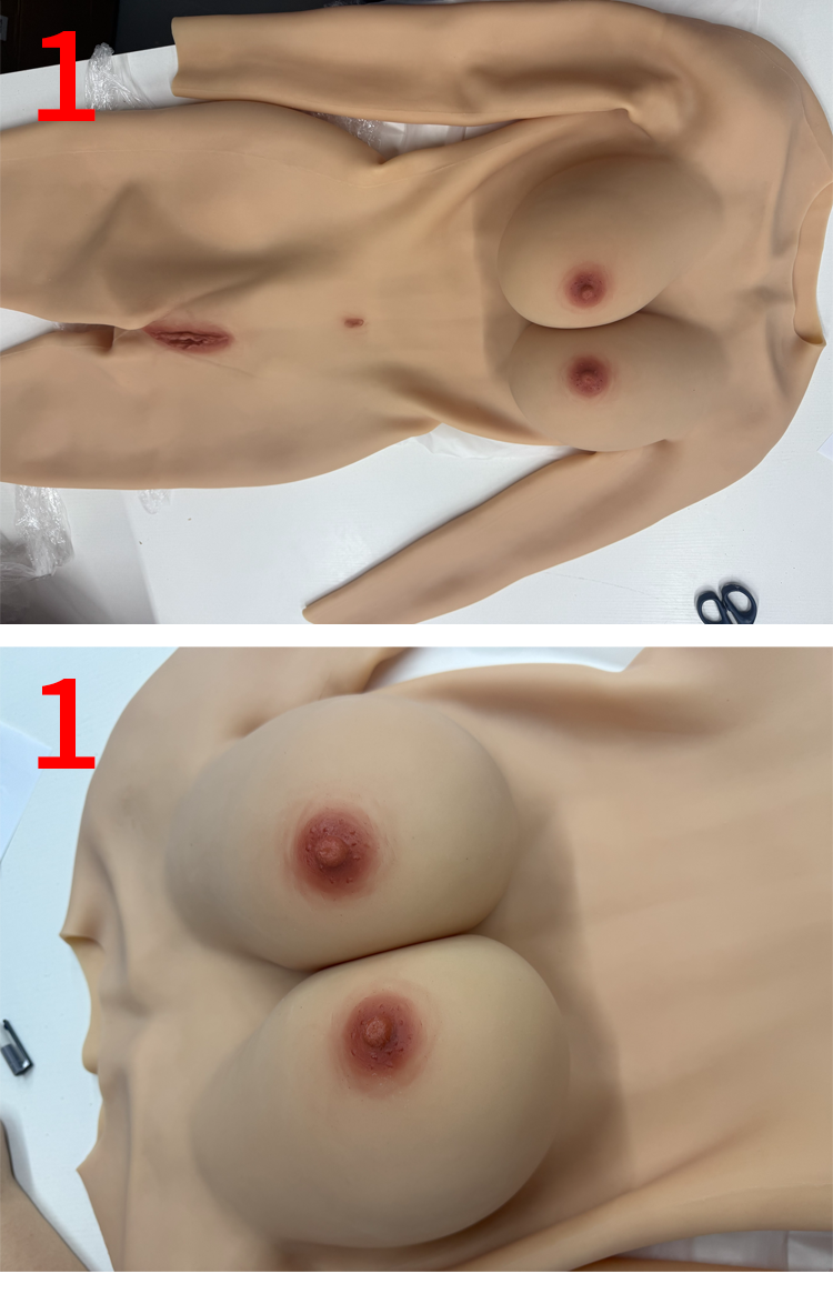 #1【Flash Sale 36% OFF】Zero Touch | Brand New Silicone Female Bodysuit with Arms and Padded Girdle G Cup