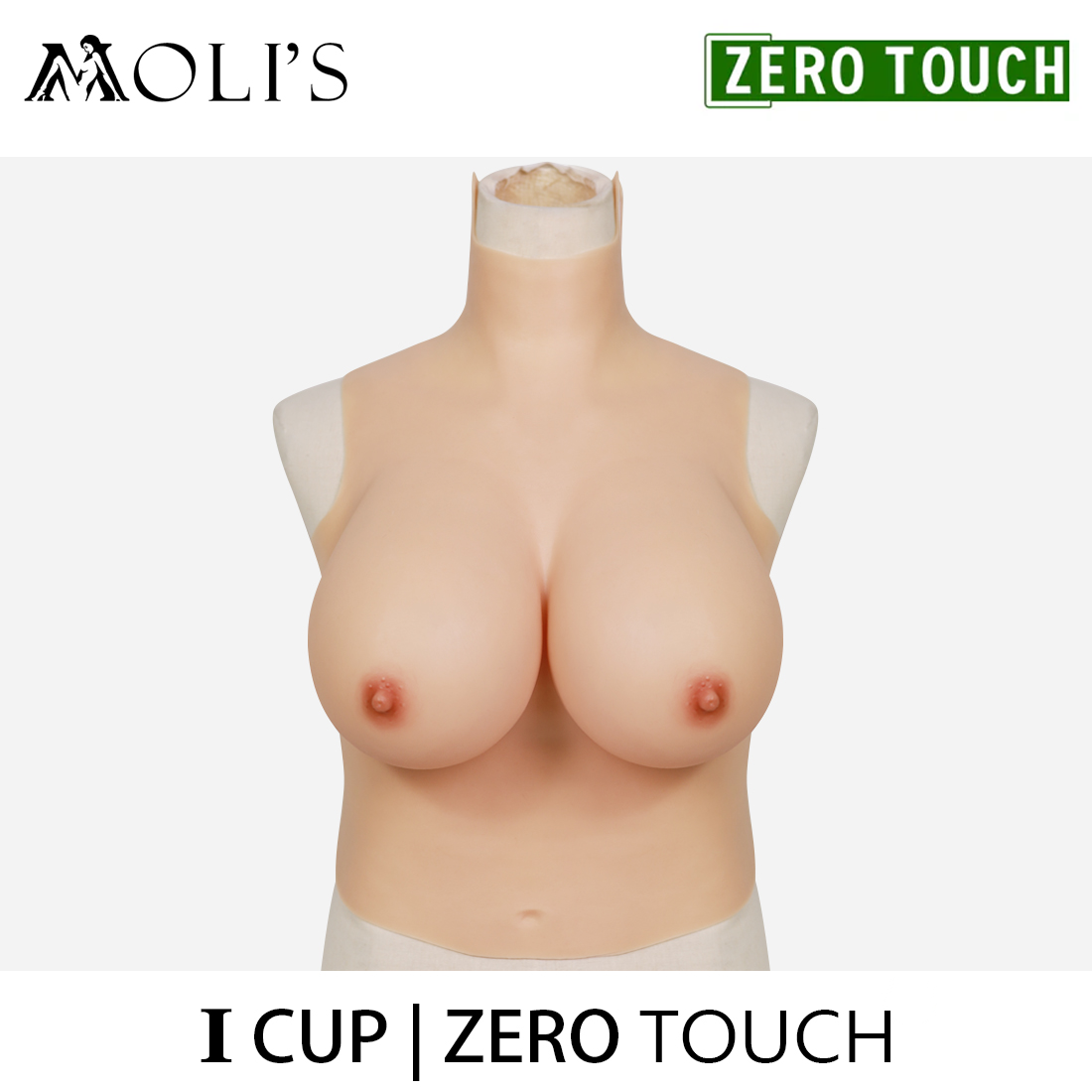 "Zero Touch" Breasts | "I" Cup Silicone Breastplate for Crossdressers - InTheMask by Moli's