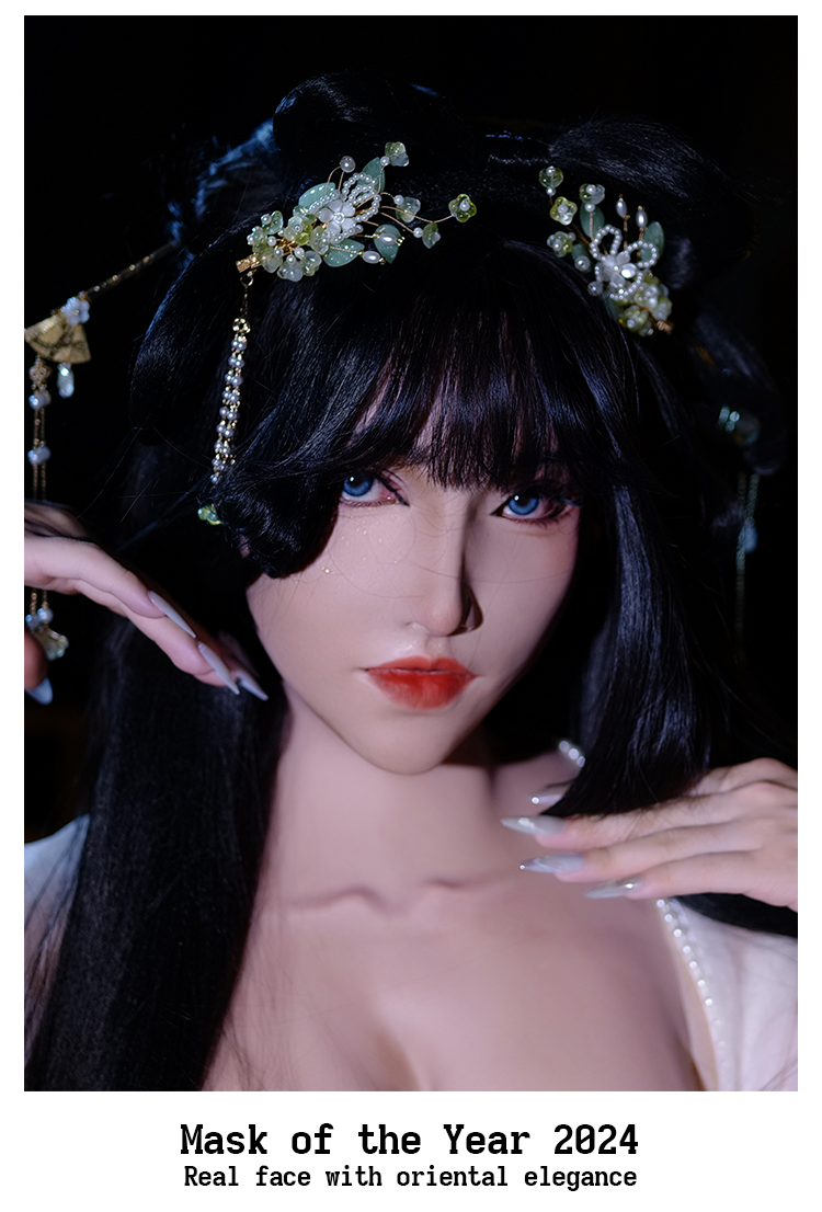 MoliFX Linglong Taoyao makeup mask by InTheMask featuring an oriental female mask with C cup breasts, detailed facial features.