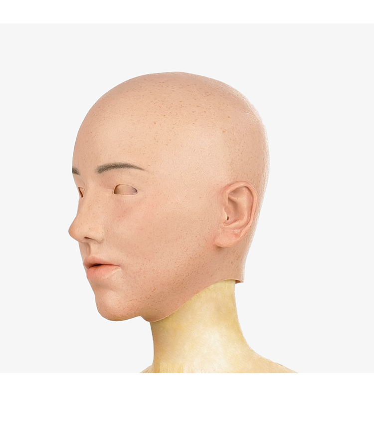 MoliFX Linglong Ningzhi female makeup mask with C cup breasts, detailed Oriental beauty face and traditional attire.