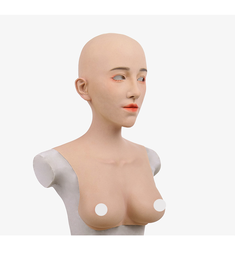 MoliFX Linglong Taoyao female makeup mask with C cup breasts, detailed oriental beauty female mask by InTheMask by MOLIS