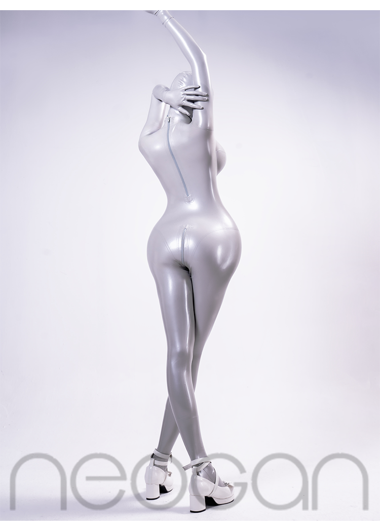 NEOGAN NS10 | Metallic Silver 100% Custom Fashion Latex Catsuit NEOGAN NS10 | Metallic Silver 100% Custom Fashion Latex Catsuit